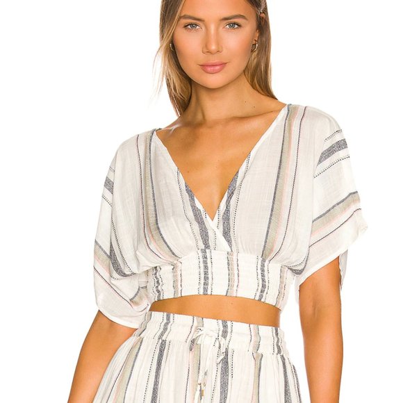 NWT L*Space Revolve Amara Stripe Beach Swim Vacation Resort Coverup Top Size S - Picture 1 of 10